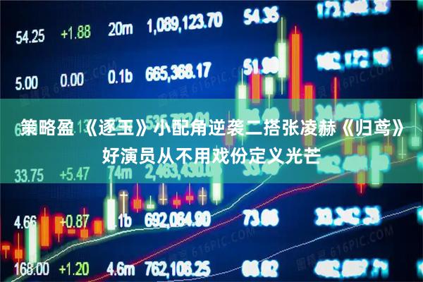 策略盈 《逐玉》小配角逆袭二搭张凌赫《归鸢》好演员从不用戏份定义光芒